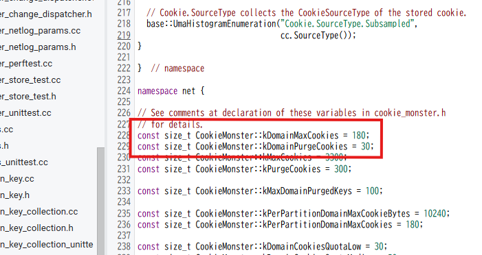 Q.ChromeのドメインごとのCookieの最大数はどこで決まってる？ A. クッキー☆モンスター