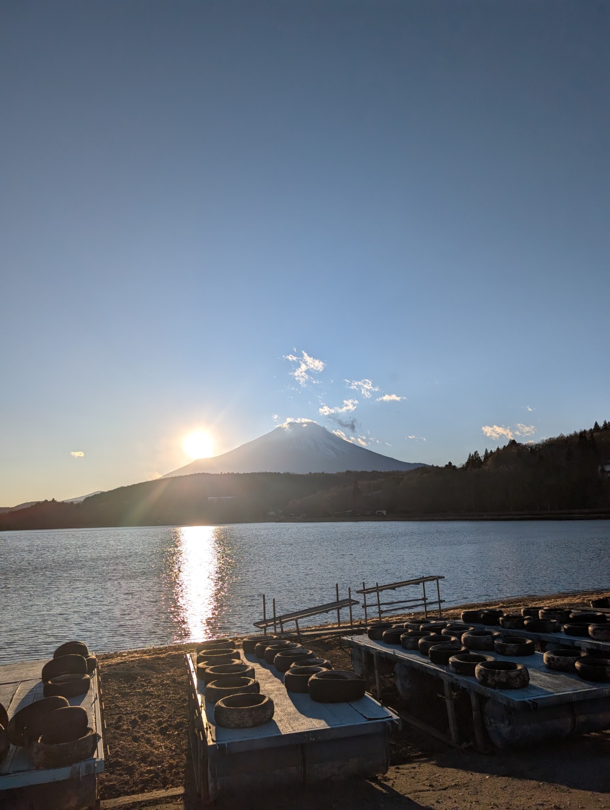 富士山麓、山中湖での年越しキャンプ